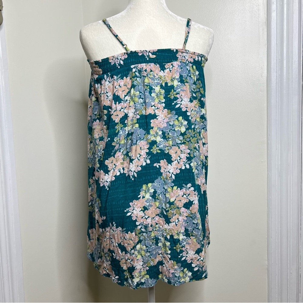 O’Neal Floral Tunic Tank Top or Mini Dress Spaghetti Straps Size Medium - Picture 5 of 10